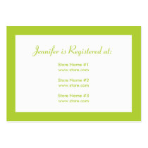 Baby Shower Registry Card with Date - Green business cards