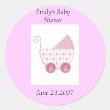 Baby shower round stickers