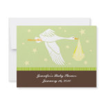 Baby Shower RSVP Card - Green and Brown Dots