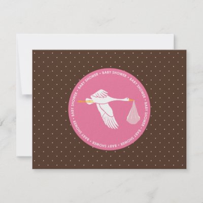 Baby Shower Invitations Brown  Pink on Baby Shower Rsvp Card   Pink And Brown Dots Invitation From Zazzle Com