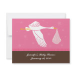 Baby Shower RSVP Card - Pink and Brown