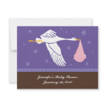 Baby Shower RSVP Card - Purple and Brown
