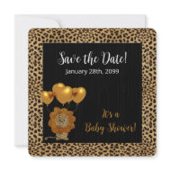 Baby Shower Save the Date Cheetah Print invitation