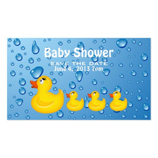 Baby Shower Save the Date Yellow Duckie Business Card