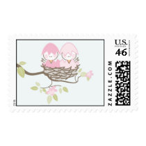 Baby Shower Stamp - Twin Birds