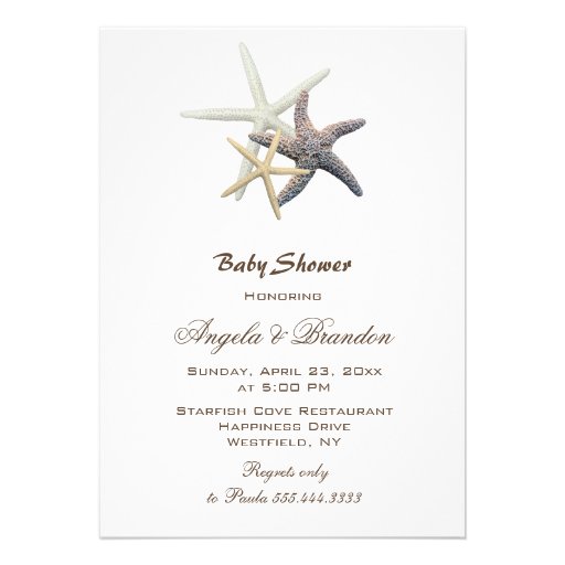 Baby Shower Starfish Family Custom Invitation