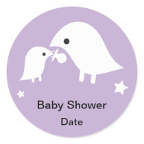 Baby Shower Sticker Birdie in purple stickers