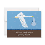 Baby Shower Stork Registry Card - Blue and Brown