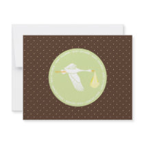 Baby Shower Stork Registry Card - Brown and Green invitations by maboles Baby Shower Stork Registry Card - Brown and Green invitations