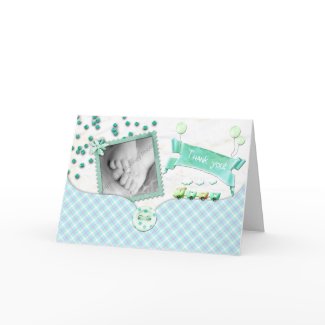 Baby shower tartan Thank you card card
