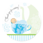 Baby Shower Tea Party Favor Sticker  |  Boy