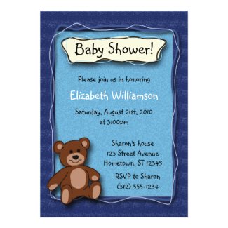 Baby Shower Teddy Bear (Boy) invitations