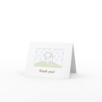 Baby Shower Thank You - Blue & Green Greeting Cards