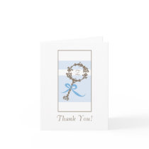 Baby Shower Thank You - Blue Rattle Greeting Card
