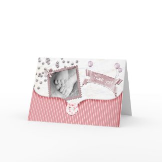 Baby shower Thank you card card