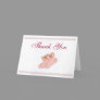 Baby Shower Thank You Card w/ Cute Booties (Pink)