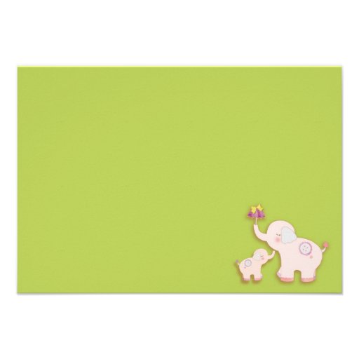 Baby Shower Thank You Flat Cards: Pink Elephants Invite