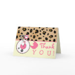 Baby Shower Thank You - Leopard Print & Diaper Pin cards