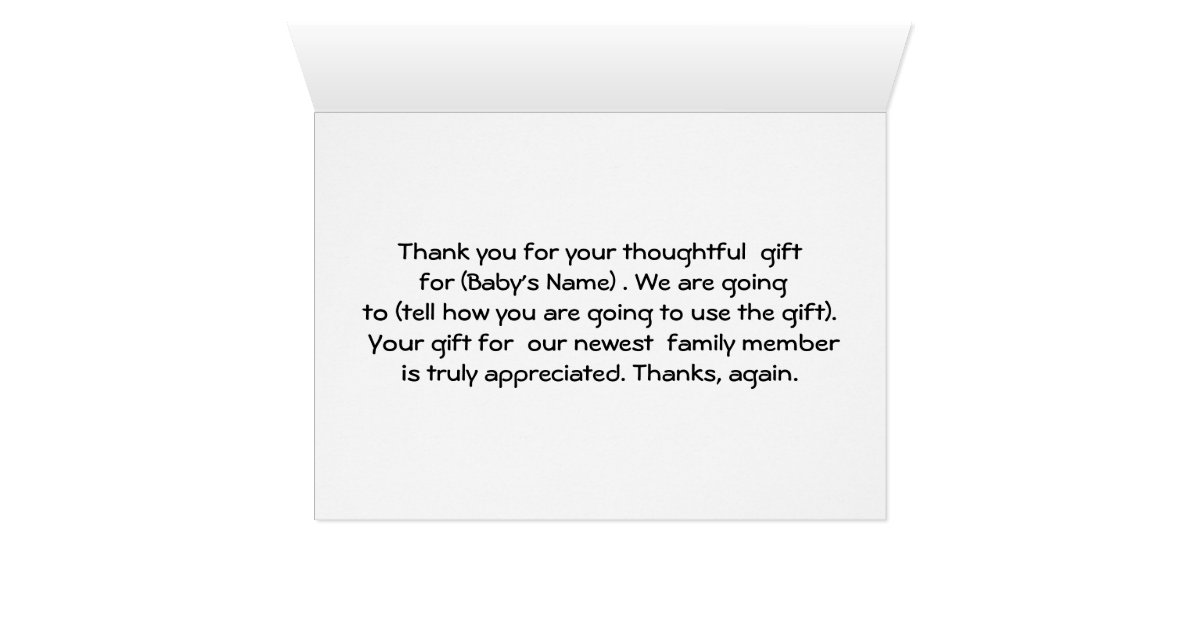 Baby Shower Thank You Note Card Zazzle