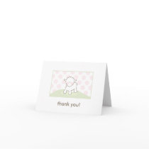 Baby Shower Thank You - Pink & Green Card