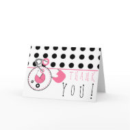 Baby Shower Thank You - Polka Dot & Diaper Pin card