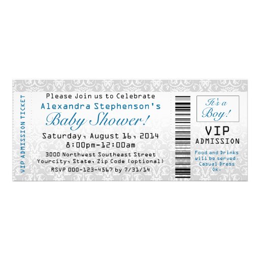 Baby Shower Ticket Invitations, Boy