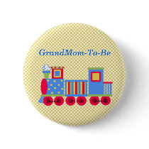 Baby Shower Train Grandmother Pin Button
