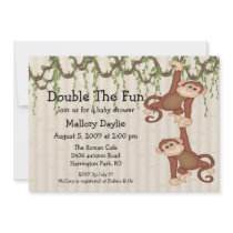 Baby Shower Twin Monkeys invitations by celebrateitinvites Baby Shower Twin Monkeys invitations