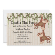 Baby Shower Twin Monkeys invitation