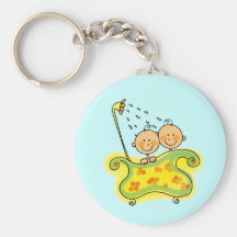 Baby shower (twins) key chains