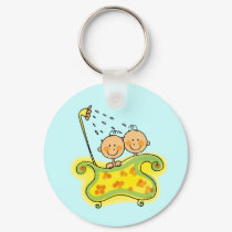 Baby shower (twins) keychains