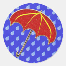 Baby Shower- Umbrella: Invitation Envelope Seals Sticker
