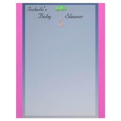 Baby Shower Umbrella Letter head Customized Letterhead by Imp_Productions