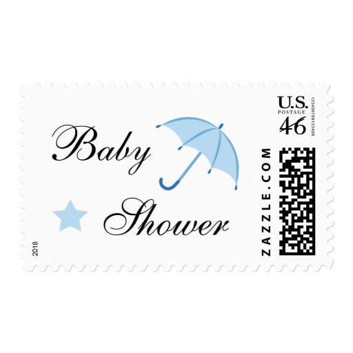 Baby shower umbrella postage stamp