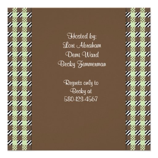 Baby Shower with Horses in Green Plaid Personalized Invite
