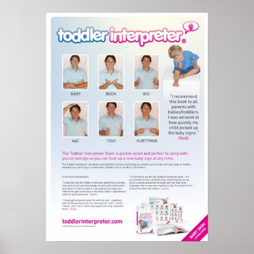 Baby Sign Language Chart Posters | Zazzle