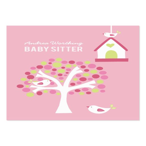 Baby Sitter Sitting Birds Business Card Template