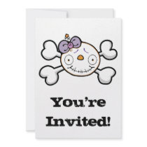 baby skull and crossbones custom invitation