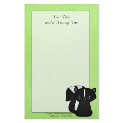 Baby Skunk Stationery by Customizables
