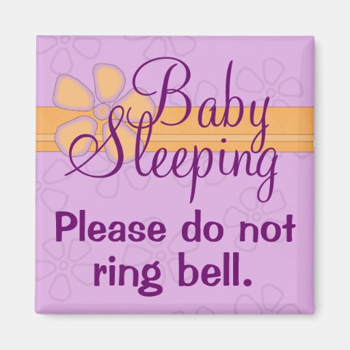 Baby Sleeping front door sign magnet | Zazzle