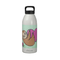 Baby Sloth Valentine - watercolor water bottles