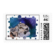 Baby Snow Leopard Bubbles Postage Stamps