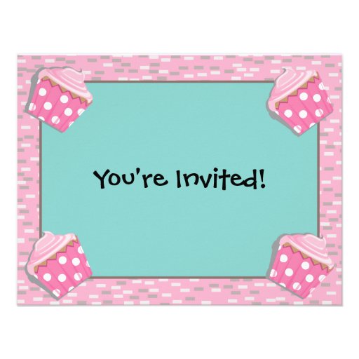 Baby Sock monkey cupcake Birthday Party Invitation