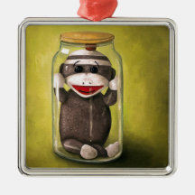 Baby Sock Monkey  Preserving Childhood 5 Christmas Ornament