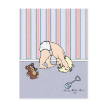 Baby Somersault Postcard by CookieCrumblers Baby Somersault Postcard