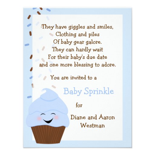 Baby Sprinkle In Blues Invitation