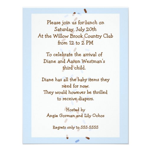 Baby Sprinkle In Blues Invitation