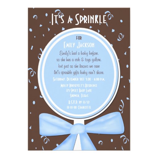 Baby Sprinkle Invitation -- Baby Boy Shower