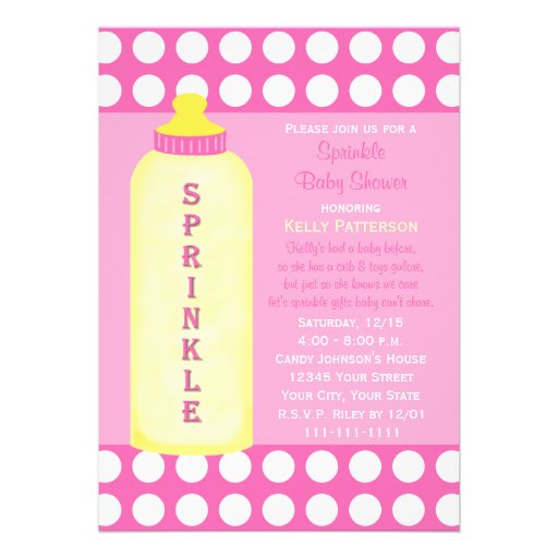 Baby Sprinkle Invitation - Bottle Baby Girl Shower