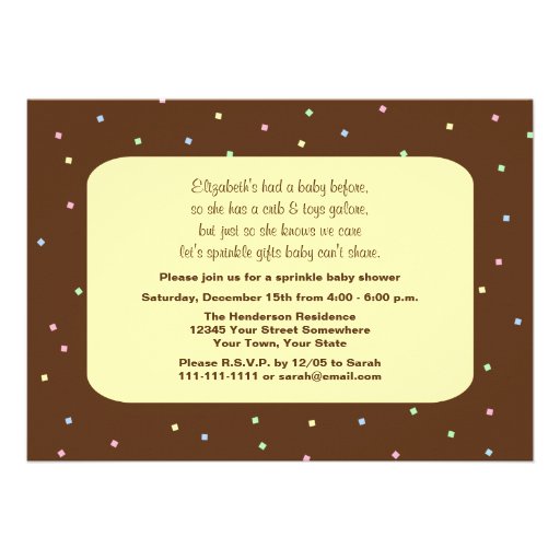 Baby Sprinkle Invitation -- Gender Neutral Shower
